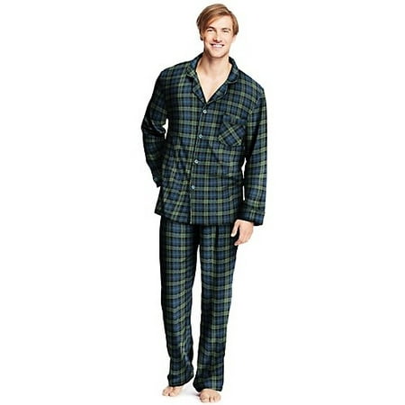 Hanes - Hanes Men's Flannel Pajamas-5XL/Black Green Plaid - Walmart.com ...