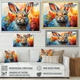 thumbnail image 4 of Designart "Hopper Geometric Rabbit Energetic painting II" Animals Floater Framed Canvas Art Print, 4 of 7
