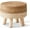 White, variant on Foot Stool Natural Seagrass Hand Weave Poufs Round Ottoman for Couch Desk Soft Step Stool Padded Foot Rest with Non-Skid Pine Legs for Hallway Office Lounge Natural/White