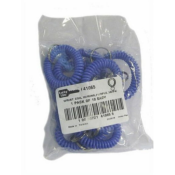 Lucky Line 41065 Wrist Coil, Key Chain - Purple 10pk