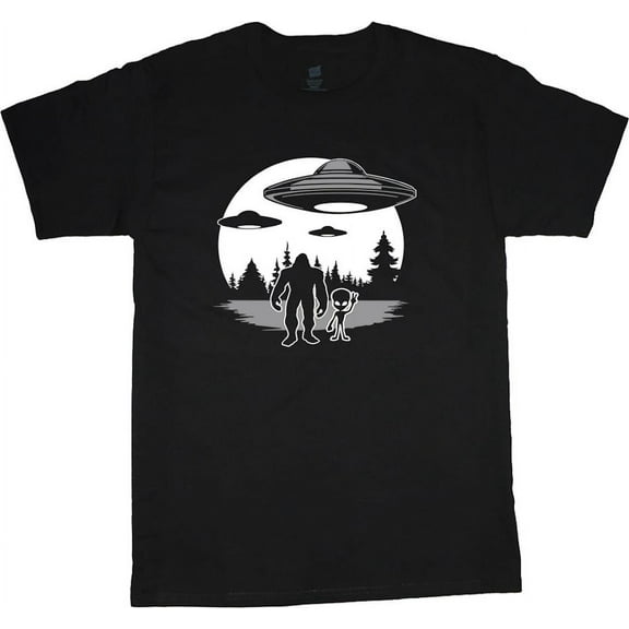 Graphic Tees Mens Funny T-shirts Sasquatch Alien Bigfoot