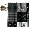 thumbnail image 6 of Misty Forest Valance Curtain, Rustic Farmhouse Pine Tree Landscape Country Woodland Deer Print Blackout Short Window Drape for Kitchen Living Room Bedroom, 54x18inch, 6 of 6