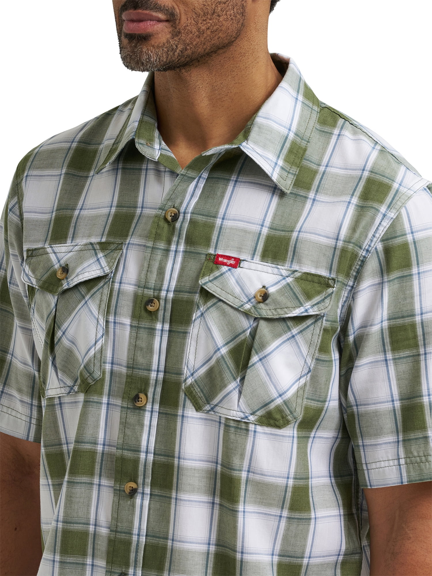 Wrangler® Men's Relaxed Stretch Poplin Shirt, Sizes S-5XL