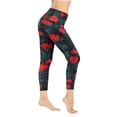 thumbnail image 2 of Ramiter Fleece Lined Leggings Womens High Waist Running Workout Yoga Leggings with Pockets S,Red, 2 of 4