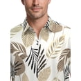thumbnail image 6 of Havanera Men's and Big Men's Textured Leaf Print Linen-Cotton Short Sleeve Woven Shirt, Sizes S-5XL, 6 of 8