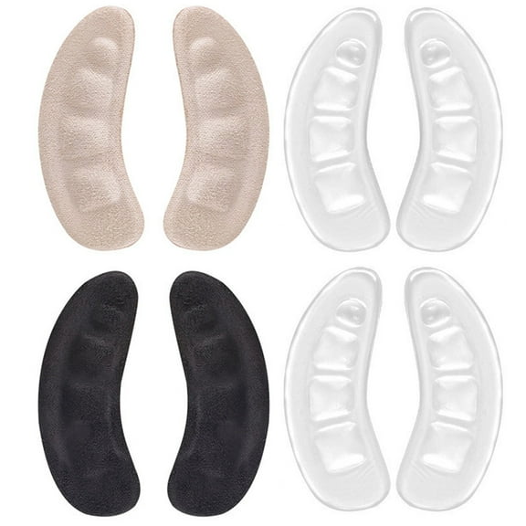 Tineasur Assorted Color Velvet Heel Liners for High Heels Shock Absorption Non-Slip 4Pairs