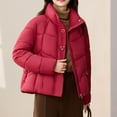 thumbnail image 4 of Weiqiqre Womens Jackets Quilted Puffer Jacket Long Sleeve Full Zipper Winter Warm Padded Bubble Coat, 4 of 6