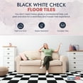 thumbnail image 3 of PowerSellerUSA Vinyl Self Adhesive Floor Tiles, 12x12 inches with 1.2 mm Thick 100-Pieces Contemporary Design Peel and Stick Floor Tile Stickers, Square Flooring Tiles for Kitchen, Black White Check, 3 of 8