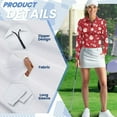 thumbnail image 6 of Yuyamidu Santa Claus Women's V Neck Golf Shirts HO-HO-HO Long Sleeve Quarter Zip Tennis Top Active Tennis Shirts Red Christmas Tennis Tops Clothes Size 2XL, 6 of 8