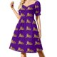 thumbnail image 1 of Vestido morado de manga corta con tigre de fútbol vestidos largos con velo vestidos de noche de lujo para mujer vestido de noche para mujer 2025, 1 of 6