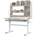 thumbnail image 1 of Qaba Kids Desk, Height Adjustable Study Table with Tilted Desktop, Storage, 1 of 10