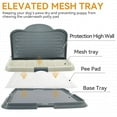 thumbnail image 5 of Dog Pee Pad Holder with High Wall, Large Puppy Potty Training Tray with Mesh Grid & Splash Guard, 23.6” x 23.6” Indoor Dog Litter Box, Includes 4 Disposable Pee Pads, 5 of 7