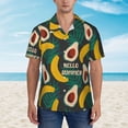 thumbnail image 2 of Honeii Banana And Avocado Print Men’s Hawaiian Shirt,Classic Button-Down Short Sleeve Shirt, for Beach, Vacation, and Outdoor Activities,3X-Large, 2 of 7