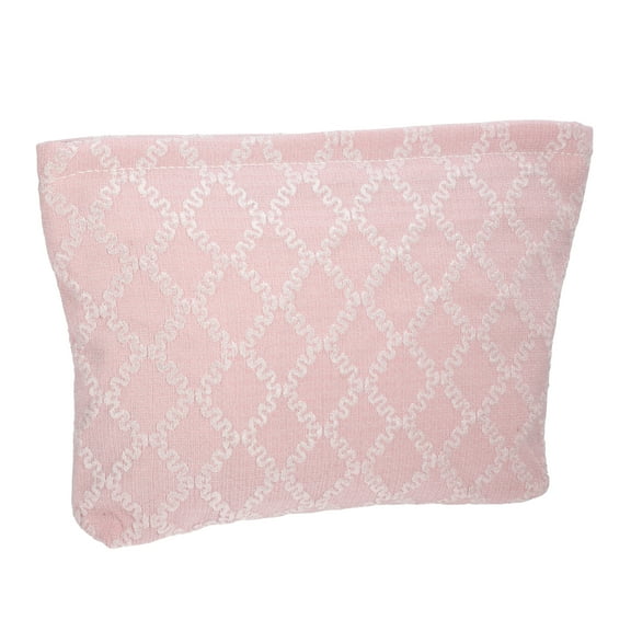 Unique Bargains Checkered Pattern Makeup Bag Zipper Makeup Bag Portable Travel Make Up Bag Aesthetic Makeup Bag Pink