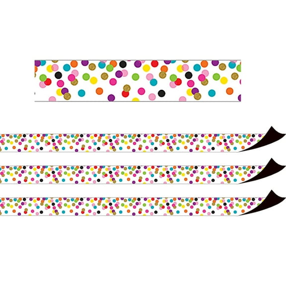Teacher Created Resources Confetti Magnetic Border 24 Feet Per Pack 3 Packs (TCR77149-3)