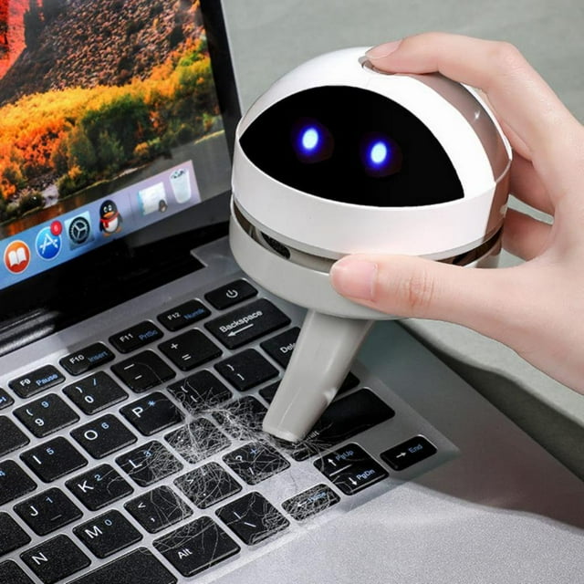 Desktop Vacuum Mini Charging Cleaning Machine Rubber Budding Keyboard Cleaner Portable Automatic Suction Machine-M19 Robot (built-in Battery 1200mAh)