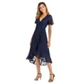thumbnail image 3 of SWSMCLT Women's Summer Club Dresses Sexy Dress V Neck Sundress Short Sleeve High Waist Ruffle Fall Fitted Navy Large, 3 of 4