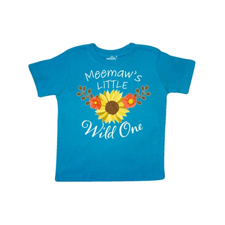 

Inktastic Meemaw s Little Wild 1 with Beautiful Sunflower Gift Toddler Boy or Toddler Girl T-Shirt
