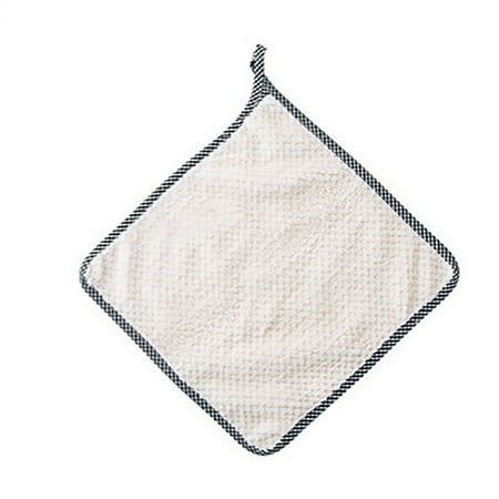 

YUEHAO Nonstick Oil Coral Velvet Hanging Hand Towels Kitchen Dishclout Beige