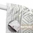 thumbnail image 2 of Boho Sage Green Geometric Kitchen Window Curtains, Swag Curtains Valance for Bedroom Living Room Bathroom, Vintage Southwestern Stripes Rod Pocket Window Curtain Block Drapes 2 Panels 36"x63", 2 of 9