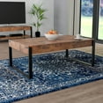 thumbnail image 2 of FT110RIDDW-A: Ridgewood Coffee Table or TV Stand Dark Rustic Wood, Black Metal Legs, 2 of 4