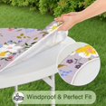 thumbnail image 7 of 44in Round Tablecloth with Elastic Edge, Waterproof Fitted Table Cover for 36-44" Tables, Floral Theme Polyester Reusable Table Cloths Wipe Clean for Picnic, Dining, Outdoor Use and Party Decor, 7 of 7