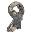 thumbnail image 1 of Bufandas de hombre de otoño e invierno con rayas teñidas en hilo, bufandas románticas de hombre de gran tamaño, 1 of 6