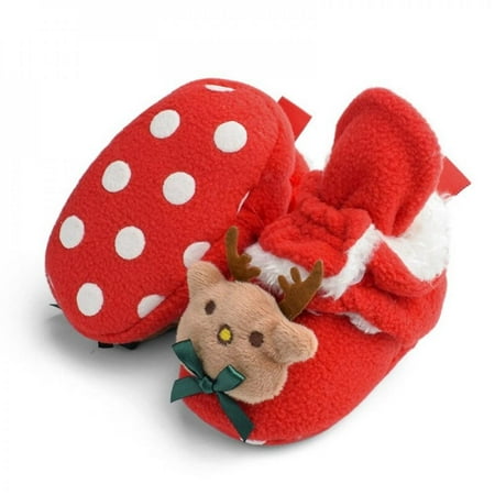 

PROMOTION SALES!Infant Fleece Snow Booties Baby Boy Girl Christmas Shoes Santa Claus First Walker Toddler Reindeer Plush Prewalker Newborn Fleece Boots 0-18M