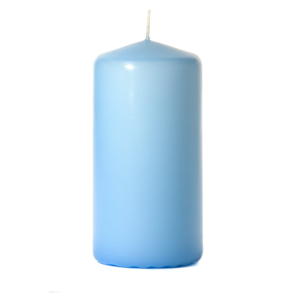 6 Pcs, 3x6 Light Blue Pillar Candles Unscented 3 in. diameterx6 in. tall