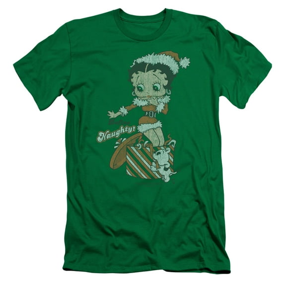 Betty Boop Define Naughty S/S Adult 30/1 T-Shirt Kelly Green