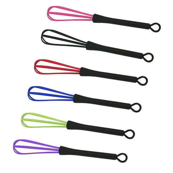 KAKOWELY Hair Dye Stirrer 6PCS Hair Dye Stirrer Hair Coloring Whisk Cream Mixer for Salon Barber Hairdressing (Blue, Purple, Pink, Black, Red, Green)7.09"X1.18"X1.18"