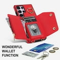 thumbnail image 6 of Allytechgroup Wallet Case for Samsung Galaxy S21 Ultra, RFID Blocking Crossbody Shoulder Strap Hand Wrist Cards Holder Ring Stand Bumper Drop Protection Phone Case for Girls Women, Red, 6 of 9