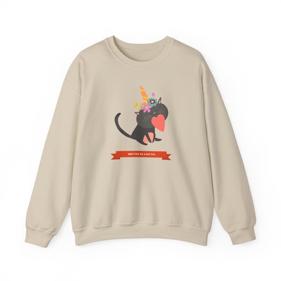 Cat Heart Sweatshirt, Heart Sweatshirt, Cat Sweatshirt, Valentine's Day Sweatshirt, 50/50 Cotton-Poly Animal Sweatshirt 125
