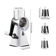 thumbnail image 3 of 1 Packs Rotary Cheese Grater with Handle 3 Stainless Steel Blades for Cheese Vegetables Chocolate Manual Kitchen Shredder Grinder 27.5cm White Food Grade Plastic Easy to Clean, 3 of 9