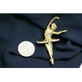 thumbnail image 4 of Gold-tone and Rhinestone Ballerina Pin Brooch, Dance Ballet Ballerina Pin Brooch Jewelry, 4 of 10