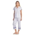 thumbnail image 2 of Casual Nights Lace Trim Women's Short Sleeve Capri Pajama Set, 2 of 5