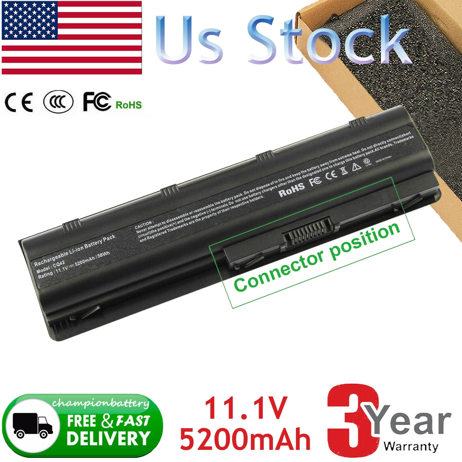 Laptop Battery For Hp Pavilion Dv7 Dv6 Dv5 G6 G7 Dm4 G72 001 Cq42 Walmart Com