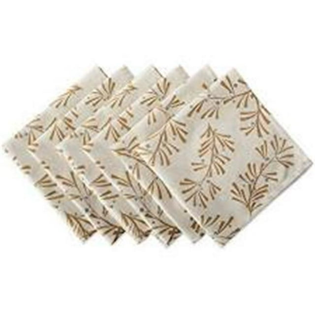 Metallic Holly Leaves Napkin Set of 6