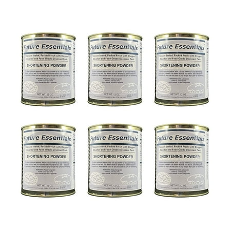 Future Essentials Canned Shortening Powder 6 Cans (#2.5 Can) | Shelf Stable Emergency Food Supply | Long-Term Storage, Baking & Cooking, Camping & Survival Essentials