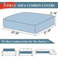 thumbnail image 5 of Couch Cushion Covers Seat Cushion Cover Stretch Couch Cover Separate Sectional Sofa Slipcovers Furniture Protector(3 Pieces for Seat or Sofa Backrest, Blue), 5 of 12