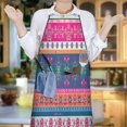 thumbnail image 6 of Colorful Pioneer Flower Striped Pattern Apron-Garden Aprons for Women with Pockets-Cotton Linen Waterproof Kitchen Cooking Gardening Aprons Adjustable for Kitchen,Cooking,BBQ and Salon 33x27 Inch, 6 of 7