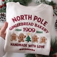 thumbnail image 2 of Embroidered Christmas Sweatshirt: North Pole Gingerbread Bakery Crewneck, 2 of 5