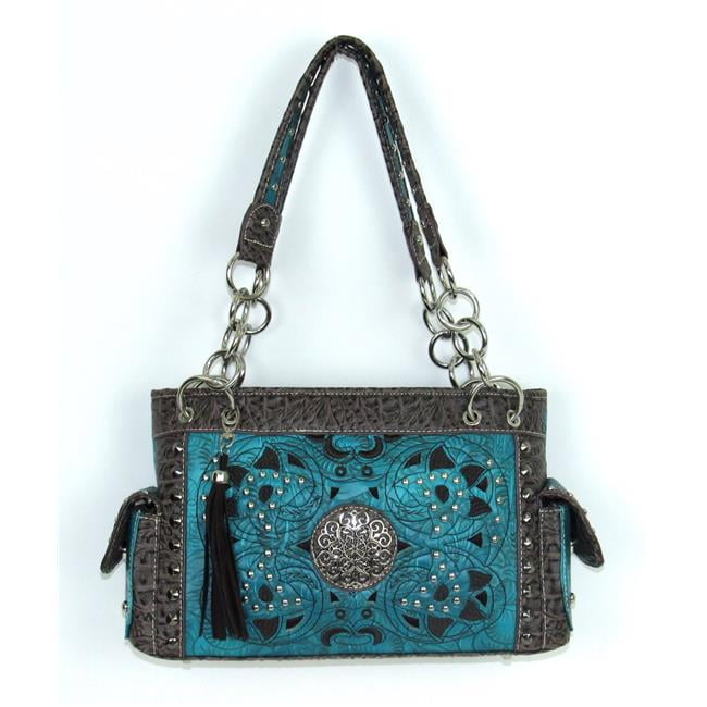 Savana No.NI-893 TQ Ladies Faux Leather Satchel Tooled Handbag ...