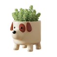 thumbnail image 3 of Hvmvliv Flower Pot Adorable Puppy Planter Pot Ceramic Flower Pot - Cute Dog-Shaped Succulents Planter for Desk Shelf Windowsill Decor Gift White, 3 of 6