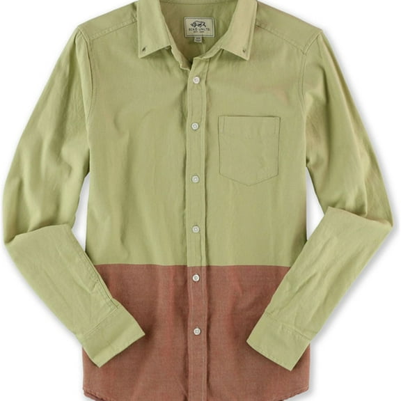 Ecko Unltd. Mens LS Woven Button Up Shirt, Beige, X-Small