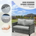 thumbnail image 3 of Ovios 4 Pieces Outdoor Patio Furniture Set All-Weather Patio Conversation Wicker Sectional Couch with Coffee Table for Balcony, 3 of 5