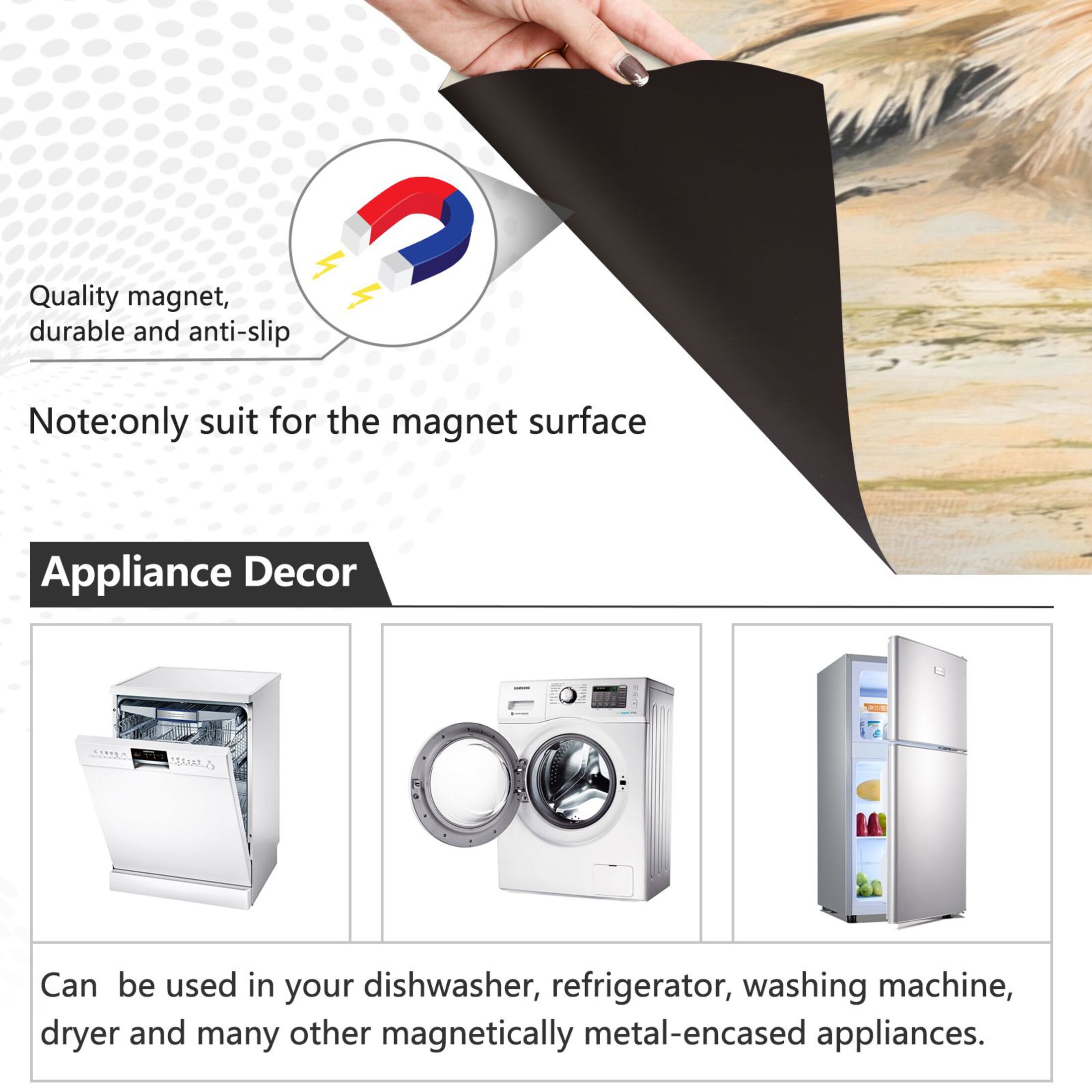 Dishwasher Magnetic Sticker 23x26 Inch Refrigerator Magnetic Sticker Washing Machine Magnetic Sticker Kitchen Panel Magnetic Sticker Home Decor Lone Orange Fox