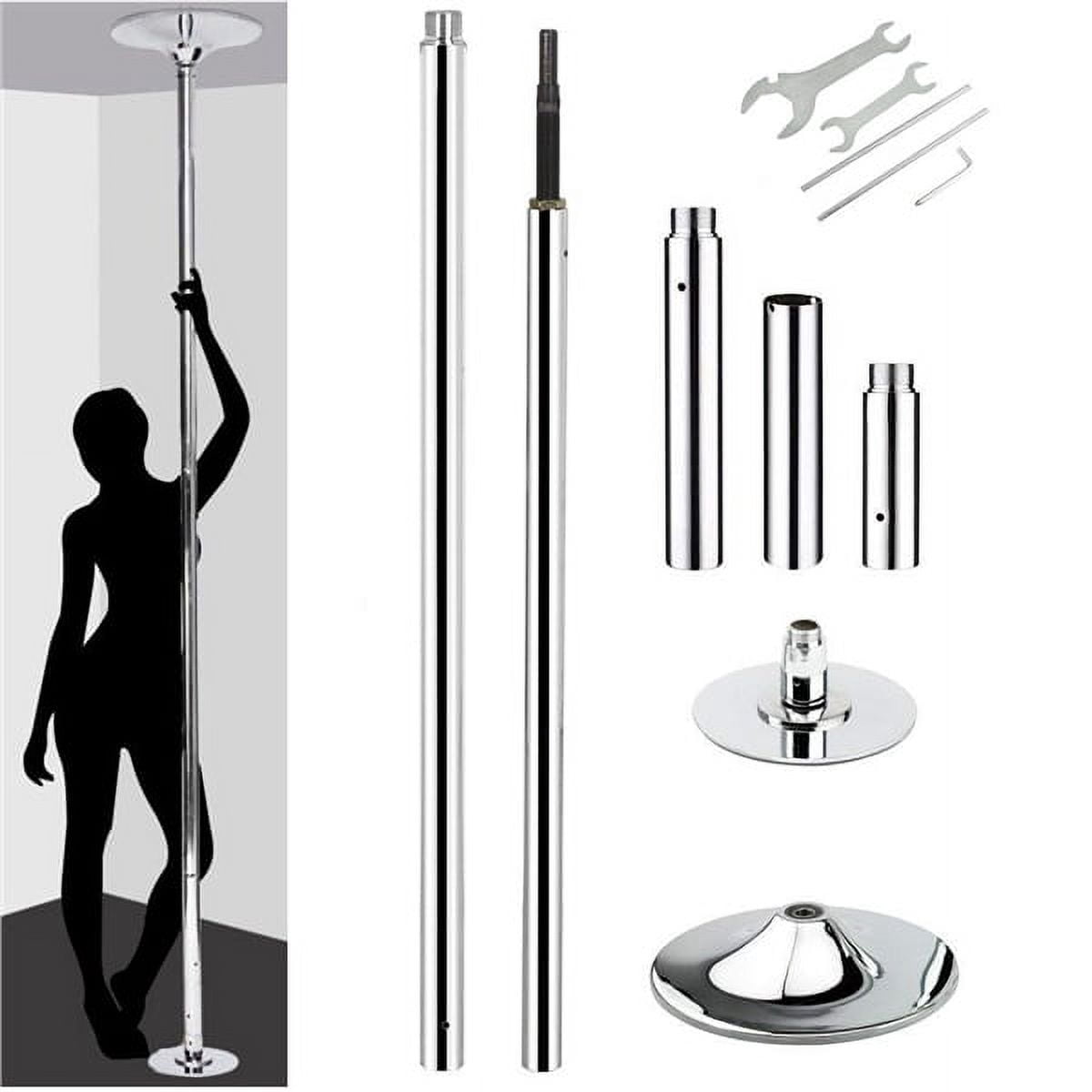 Portable Professional Dance Pole Stripper Exercise Pole Silver
