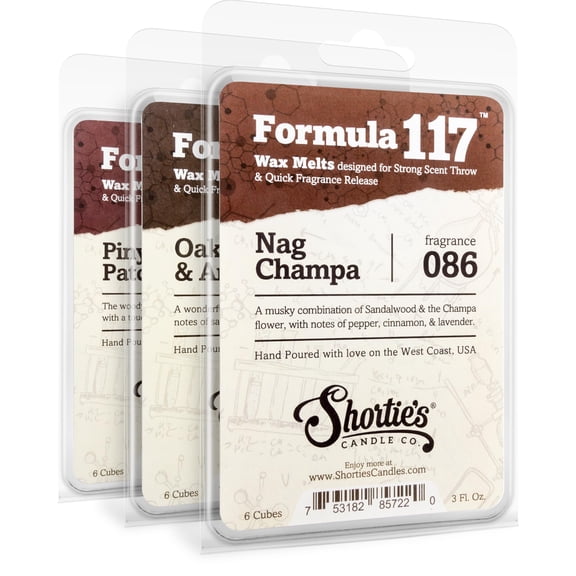 Paquete variado Wax Melts Formula 117 de Shortie's Candle Company