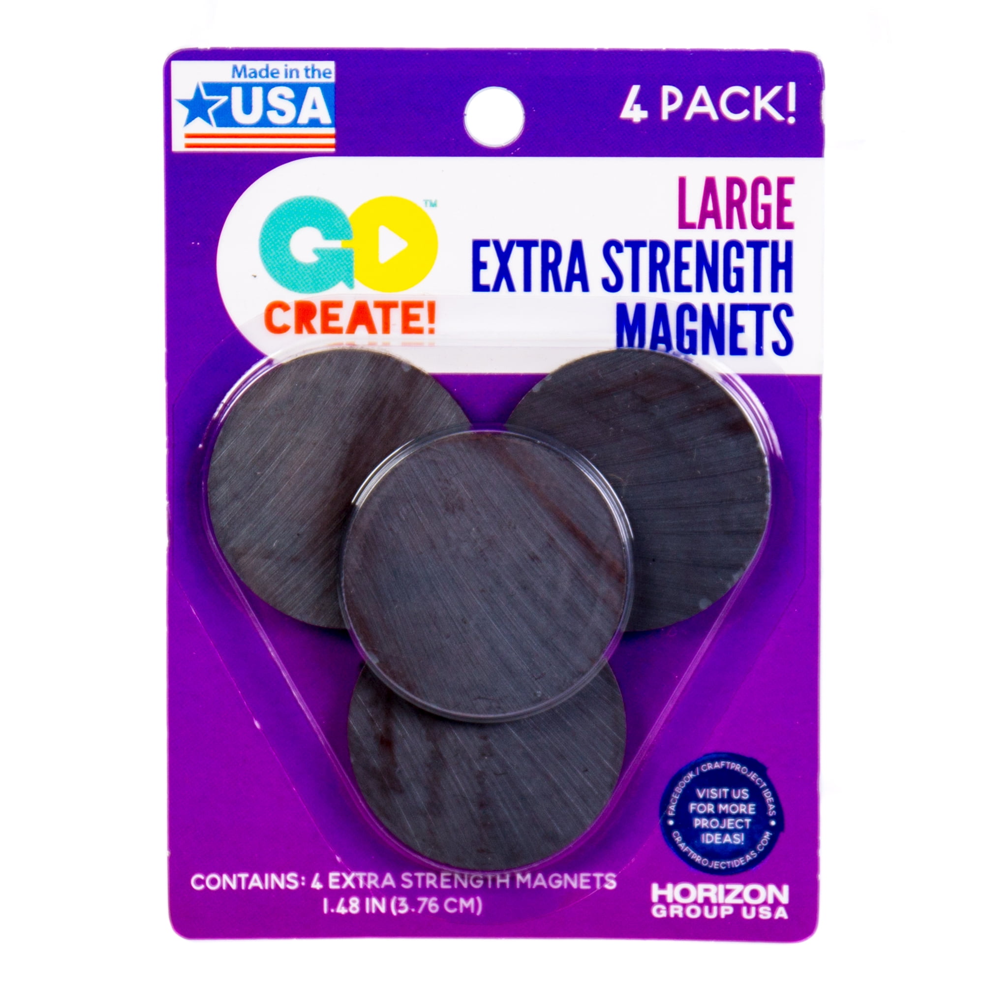 Go Create Large Extra Strength Magnets, 4 Magnets Total